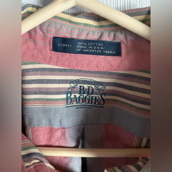 Vintage Striped cotton Button-Up Shirt - Picture 3 of 4